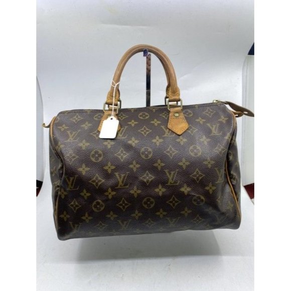 Louis Vuitton Speedy Brown Monogram Canvas Shoulder Bag - Picture 2 of 9